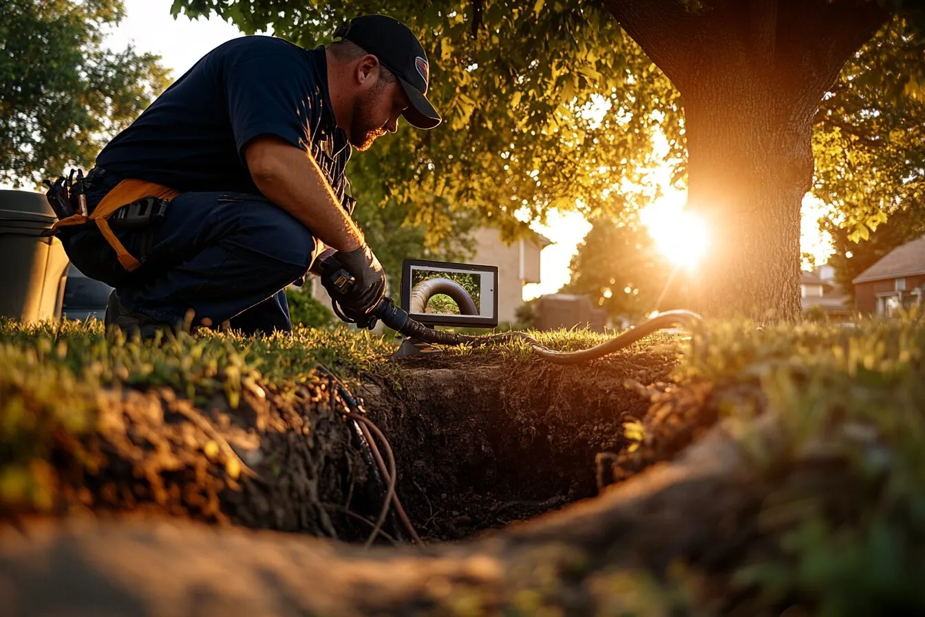Video camera sewer inspection